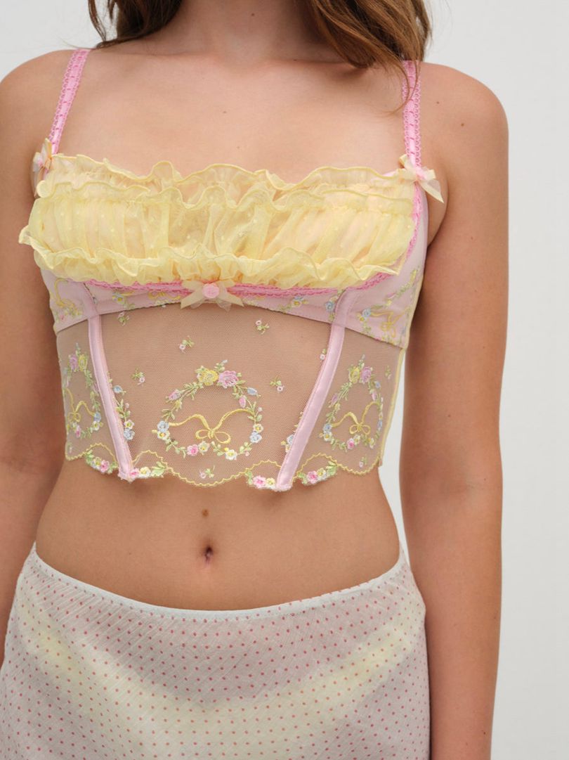 Yellow For Love & Lemons Sunny Bouquet Bustier | US-UEGW90748