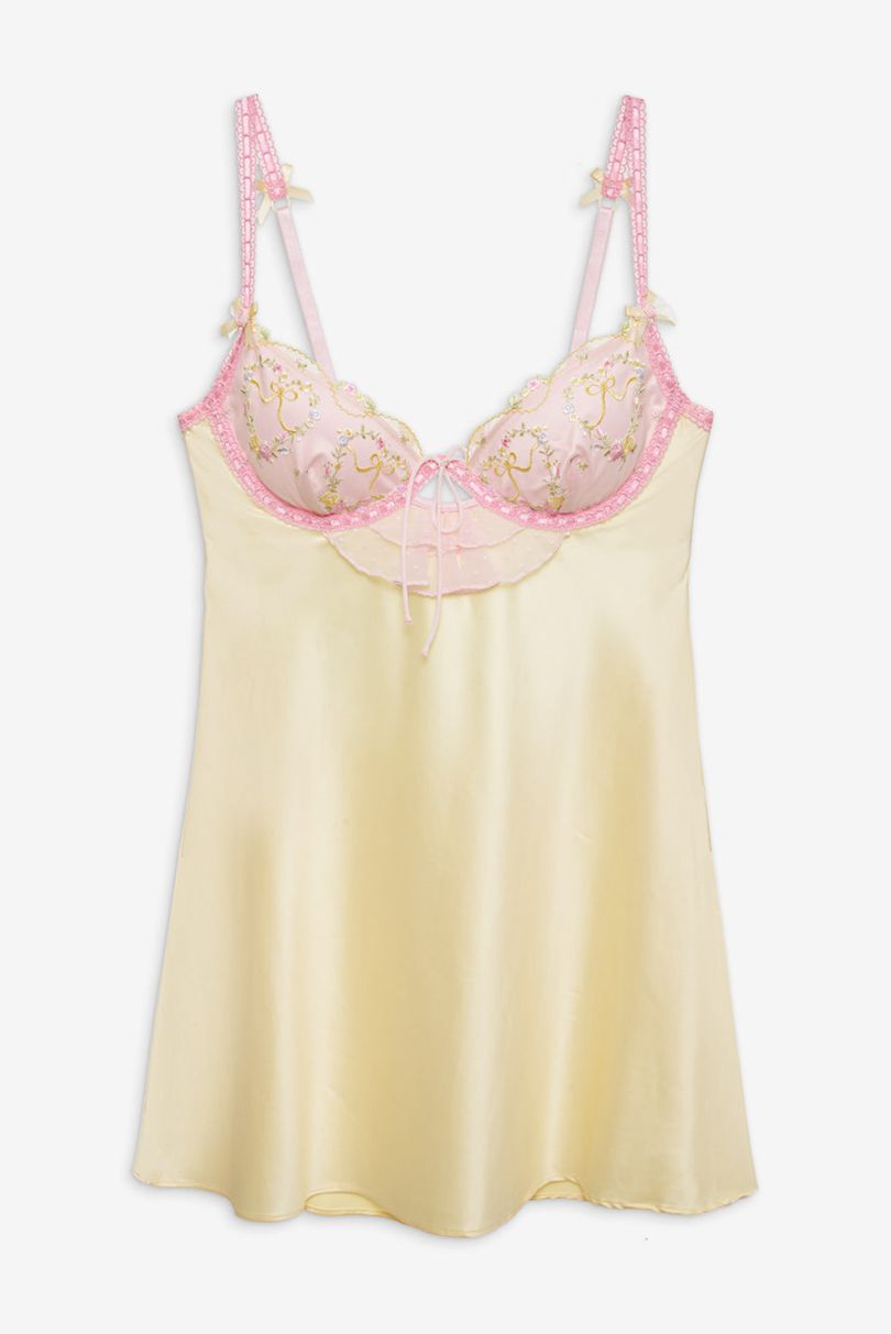 Yellow For Love & Lemons Sunny Bouquet Slip Dress | US-YFJH31407