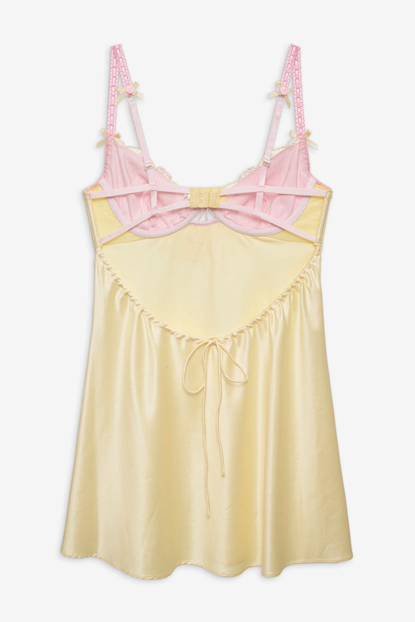 Yellow For Love & Lemons Sunny Bouquet Slip Dress | US-YFJH31407