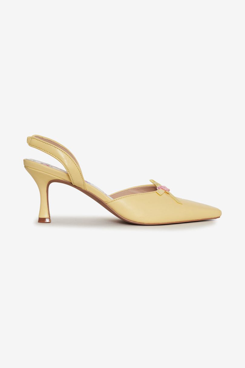 Yellow For Love & Lemons Suzette Heels | US-GEAB43812