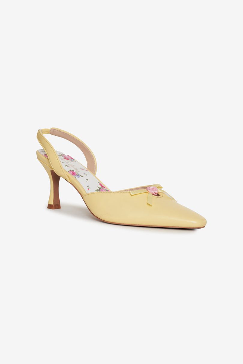 Yellow For Love & Lemons Suzette Heels | US-GEAB43812